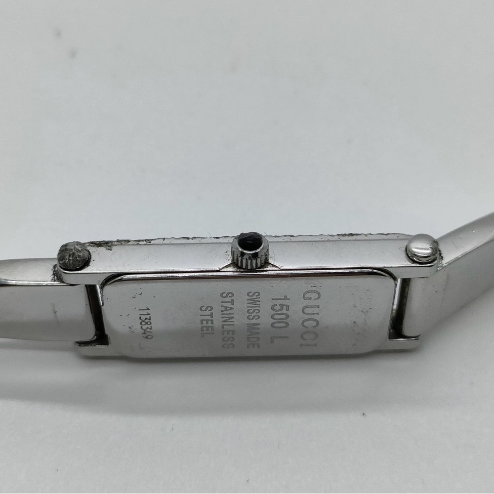 Gucci Silver And Black Rectangular Watch - image 7